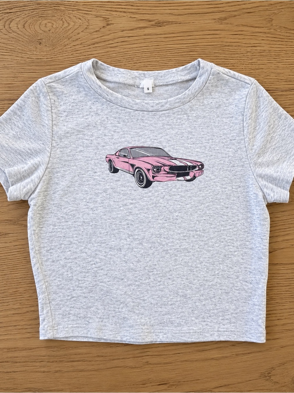 Garage Grey Tee with Pink Car Graphic